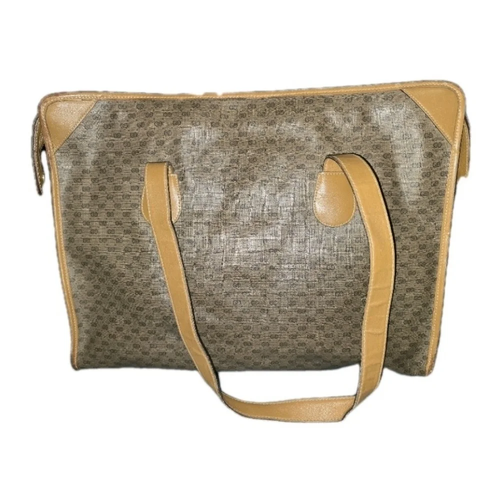 Vintage Gucci Brown and Tan Tote Bag Large Enough For Laptop - Picture 2 of 11